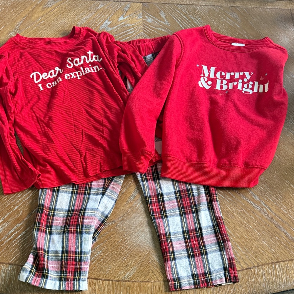 Kids Holiday Red Pajama Set - Merry & Bright